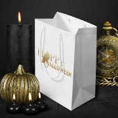 Modern goud en wit chique volwassen Halloween Medium Cadeauzakje