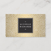 Modern Goud en Wit Confetti Stippen Visitekaartje (Voorkant)