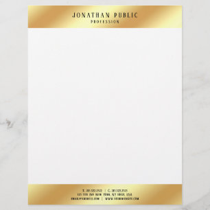 Modern Goud en Wit Elegant Eenvoudige Sjabloon Briefhoofd