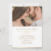 Modern Goud en Wit Foto Bruiloft Kaart (Voorkant)