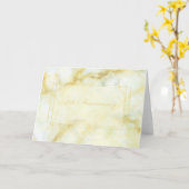 Modern Goud en Wit Marmer 50ste Jubileum Kaart (Gele Bloem)