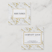 Modern goud en wit marmeren steen vierkante visitekaartje (Voorkant / Achterkant)