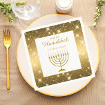 Modern Goud en Wit Menorah Joodse Chanoeka Servet<br><div class="desc">Moderne gouden en witte menora joodse Chanoeka servetten</div>