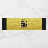 Modern Goud en Zwart 50th Any Age Verjaardag Waterfles Etiket (Enkel label)