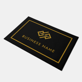 Modern Goud en Zwart Bedrijf Business Logo Deurmat