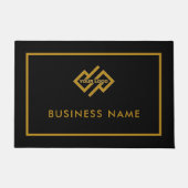 Modern Goud en Zwart Bedrijf Business Logo Deurmat (Voorkant)