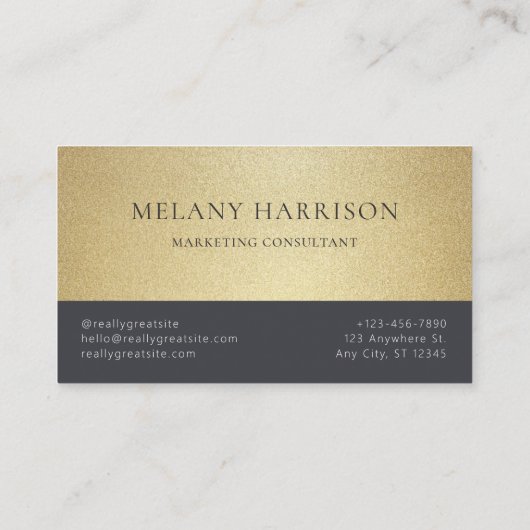 Modern goud en zwart elegant Visitekaartje (Achterkant)