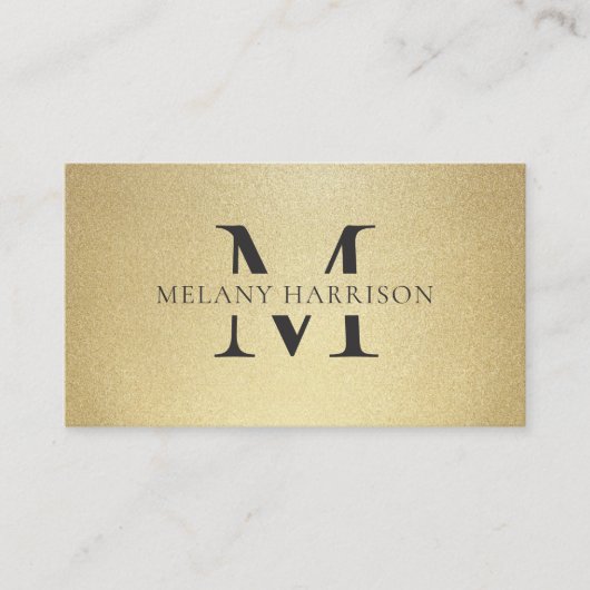 Modern goud en zwart elegant Visitekaartje (Voorkant)