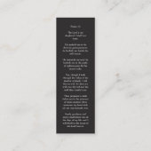 Modern Goud en Zwart Foto Begrafenis Bladwijzer Mini Visitekaartje (Achterkant)