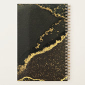 Modern goud en zwart gemarmerd monogram planner (Achterkant)