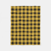 Modern goud en zwart geruite patroon fleece deken (Voorkant)