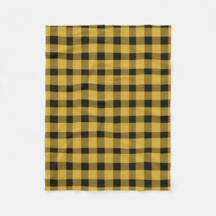 Modern goud en zwart geruite patroon fleece deken