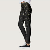 Modern goud en zwart glitter schittert cadeau leggings (Links)