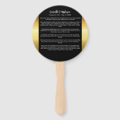 Modern goud en zwart vet foto begrafenisprogramma handwaaier (Achterkant)