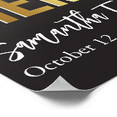 Modern goud en zwart vet foto begrafenisprogramma poster (Hoek)