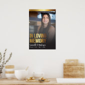 Modern goud en zwart vet foto begrafenisprogramma poster (Keuken)