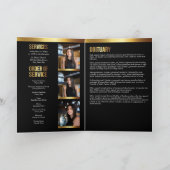 Modern goud en zwart vet foto begrafenisprogramma programma (Binnen)
