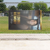 Modern goud en zwart vet foto begrafenisprogramma spandoek (Insitu)