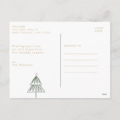 Modern goud en zwart vrolijk kerstscript feestdagenkaart (Achterkant)