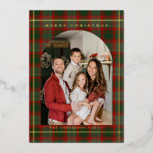 Modern goud Familie Foto Kerstmis Folie Feestdagenkaart (Voorkant)