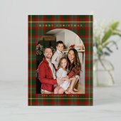 Modern goud Familie Foto Kerstmis Folie Feestdagenkaart (Staand Voorkant)