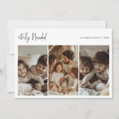 Modern Goud Feliz Navidad Kerstmis Familiefoto Feestdagenkaart (Voorkant)