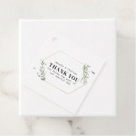 Modern Goud & Foliage Lijst Bedankjes Labels