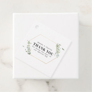 Modern Goud & Foliage Lijst Bedankjes Labels