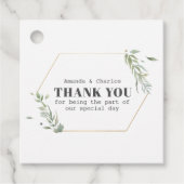 Modern Goud & Foliage Lijst Bedankjes Labels (Voorkant)