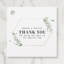 Modern Goud & Foliage Lijst Bedankjes Labels