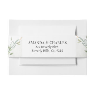 Modern Goud & Foliage Lijst Uitnodigingen Wikkel