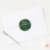 Modern Goud Folie Blad Christmas Ronde Sticker (Envelop)