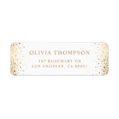Modern Goud Folie Confetti Stippen Witte Trouw Etiket (Voorkant)