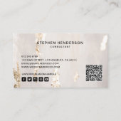 Modern goud folie logo, sociale media & QR-code Visitekaartje (Achterkant)