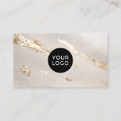 Modern goud folie logo, sociale media & QR-code Visitekaartje (Voorkant)