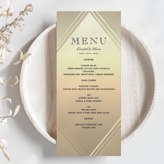 Modern Goud Folie Trouw Menu