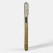 Modern Goud Geborsteld Metaal Zilver Glitter Monog Case-Mate iPhone Case (Achterkant / Rechts)