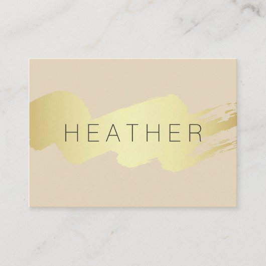 Modern Goud Geborsteld Visitekaartje (Voorkant)
