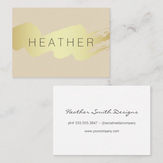 Modern Goud Geborsteld Visitekaartje (Voorkant / Achterkant)