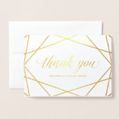Modern goud geometrisch | Dank je Folie Kaarten (Voorkant met envelop)