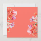 Modern Goud Geometrisch Koraal Bloemen Bruiloft Kaart (Achterkant)