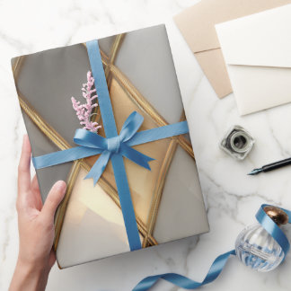 Modern Goud Geometrisch Luxe Inpakpapier