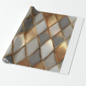 Modern Goud Geometrisch Luxe Inpakpapier (Uitgerold)