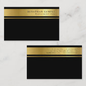Modern Goud Gestreept Signature UV Matte Luxe Visitekaartje (Voorkant / Achterkant)