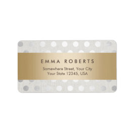 Modern Goud Gestreept Zilver Polka Dots Classy Lin Etiket