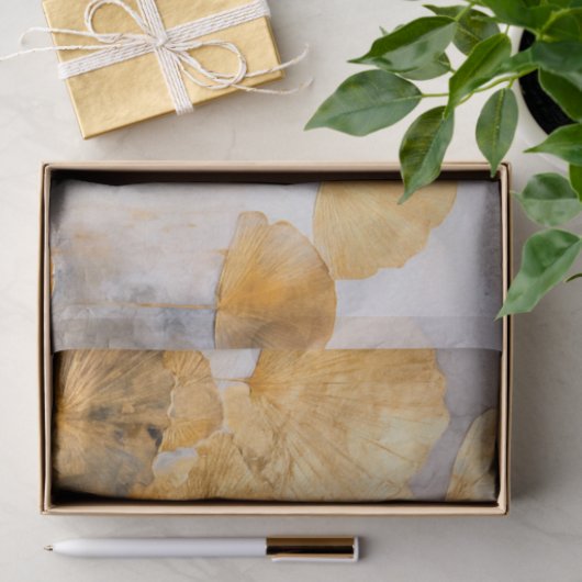 Modern Goud Gingko Tissuepapier (Geschenk)