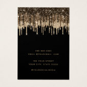 Modern goud Glitter Drips oorbel display kaart (Achterkant)