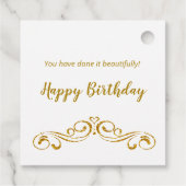 Modern goud glitter effect tiara Quinceanera Bedankjes Labels (Achterkant)