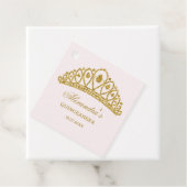 Modern goud glitter effect tiara Quinceanera Bedankjes Labels (In situ)