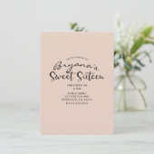 Modern Goud Glitter Glam Sweet 16 Zestien Party Kaart (Staand voorkant)